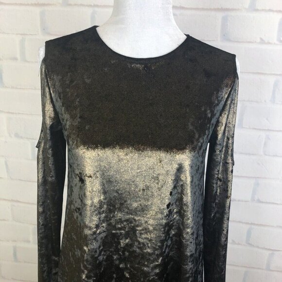 Show Me Your Mumu Stretch Crushed Velvet Teddy Tunic Size S Gold - Picture 4 of 8